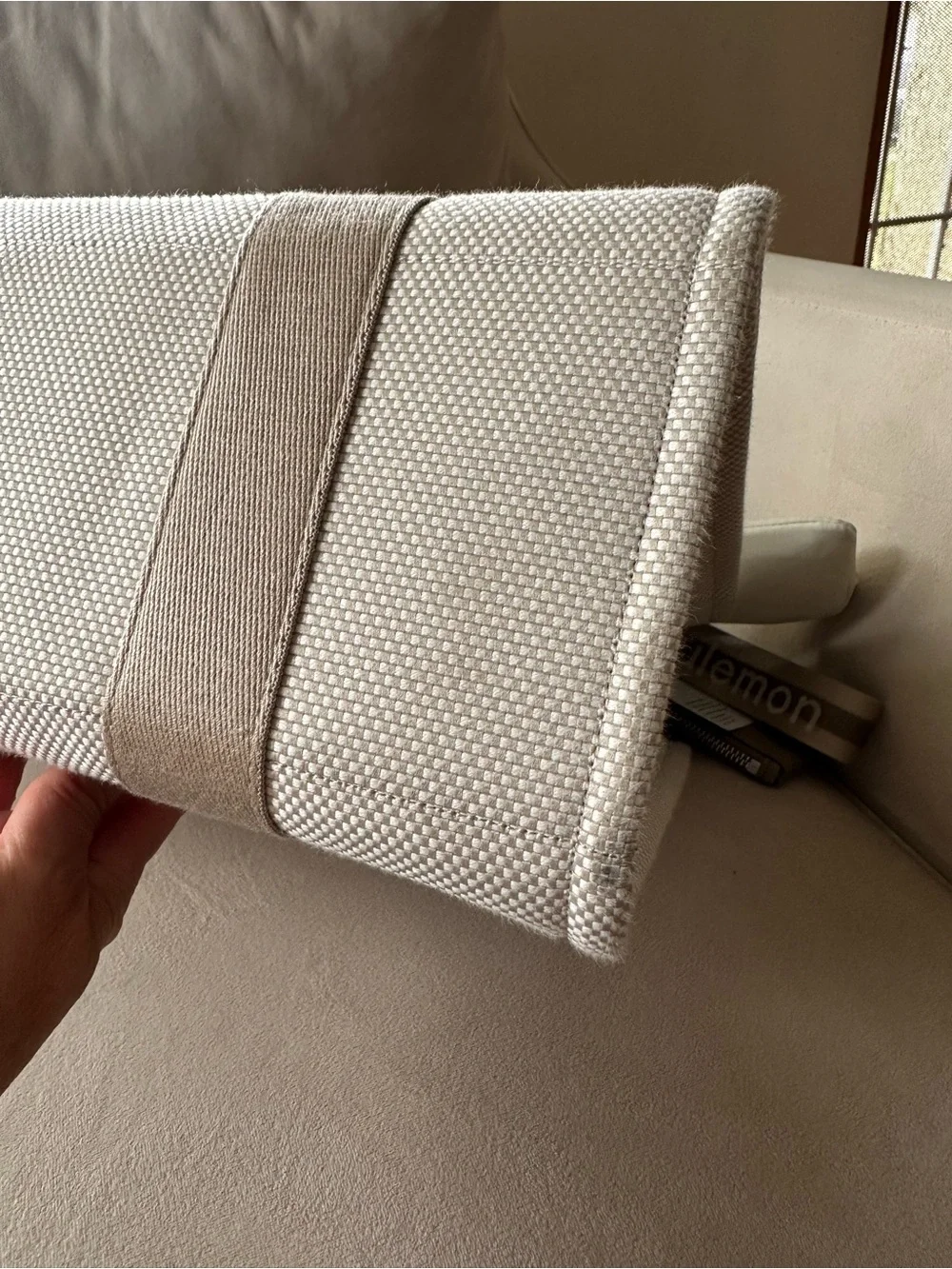 New! Lululemon Two Tone Canvas Tote with Dual Pouch Wristlets - Picture 14 of 14